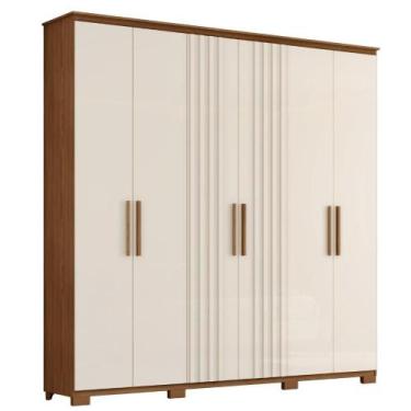 Imagem de Guarda Roupa Casal 6 Portas 214 cm Avila HENN, Nature Off White