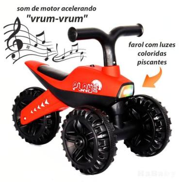 Imagem de Bicicleta Equilíbrio Infantil 3 Rodas Luz Som Rider Vermelho - KaBaby