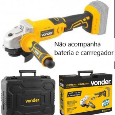 Imagem de Esmerilhadeira 4.1/2" sem bateria de 18V IEV 1808 VONDER, Preto e Amar