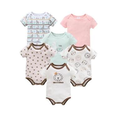 Imagem de Conjunto De Bodies Unissex Para Bebês 3 Peças 6 Peças 100% Algodão Man