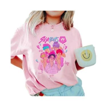 Imagem de Camiseta Unissex Anime KPop Caçadores De Demônios, Gola Redonda, Manga