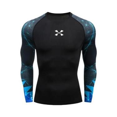 Imagem de Camiseta De Compressão Slim Fit Para Homens, T-Shirt De Natação Cody L