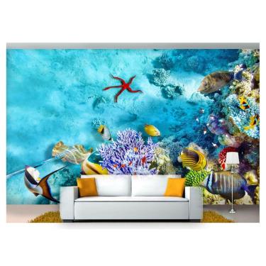 Imagem de Papel De Parede Animais Fundo Do Mar Coral 3D Anm219