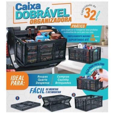Imagem de Caixa Organizadora Desmontavel Dobrável Cesto Agrícola Armario Compras