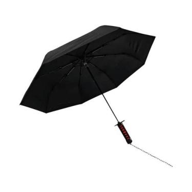 Imagem de Guarda-chuva Katana Preto Com Bloqueio UV, Guarda-chuva De Anime Dobrá