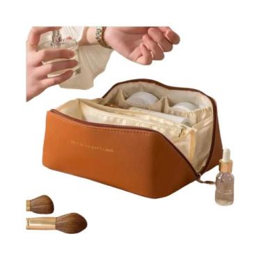 Imagem de Bolsa De Maquiagem Impermeável De Grande Capacidade, Clutch Portátil P