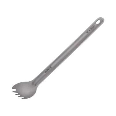 Imagem de Garfo-colher Ultraleve De Titânio Com Cabo Longo, Acabamento Fosco, Po