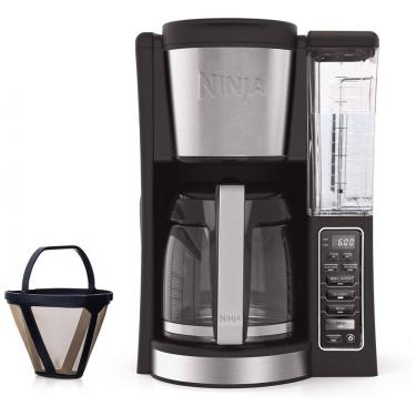 Imagem de Máquina de Café Programável Ninja 12 Copos Estilo Clássico e Rico Reservatório 1,77 L Extração Térmica Filtro Permanente Preto/Aço Inox