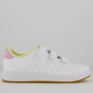 Imagem de Tênis Adidas Advantage Base Infantil Branco e Rosa-Feminino