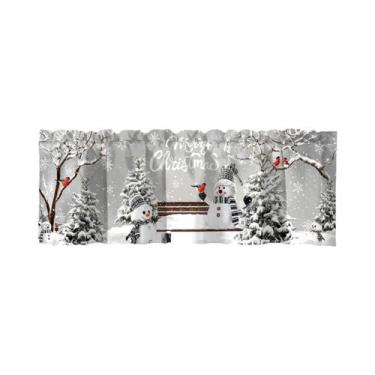 Imagem de Cortinas Curtas De Natal Para Janela, Decorações Para Casa, Cozinha E 
