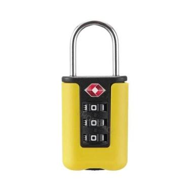 Imagem de Cadeado De Combinação Preto De 3 Dígitos TSA Para Viagem, Design Contr