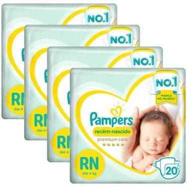 Imagem de Kit Fralda Pampers Premium Care Recém Nascido com 80 unidades - Até 4k