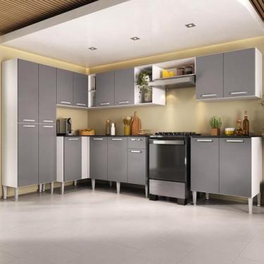 Imagem de Armário Cozinha Modulada Completa de Canto 432,5cm Pequim Pop Multimóv