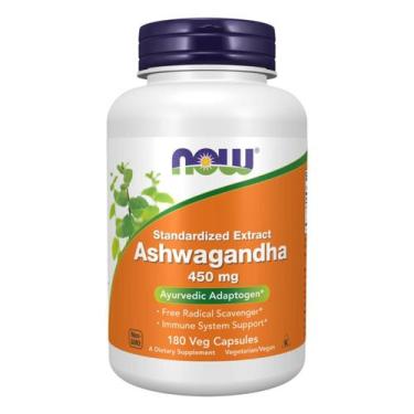 Imagem de Suplemento Extrato de Ashwagandha 450mg 180 Cápsulas NOW Foods