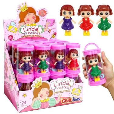 Imagem de 24 Bonecas no Tubo Bonequinha Lembrança para Sacola Surpresa - Goal Ki