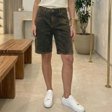Imagem de Bermuda Jorts Feminina de Sarja - NoBrand, Ferrugem, 38