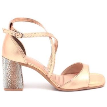 Imagem de Sandália Tanara Salto Bloco Pedrarias Feminino T8114-Feminino