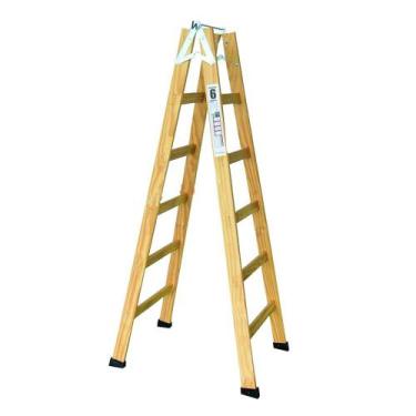 Imagem de Escada Pintor de Madeira com 5 Degraus e Gancho - Sergio Cardoso (Esca