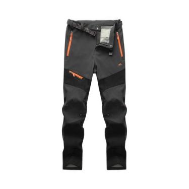 Imagem de Calças Masculinas Impermeáveis Com Forro De Fleece Para Caminhada, Esq