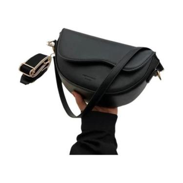 Imagem de Bolsa Transversal Feminina De Couro PU, Pequena, Com Alça Larga, Tipo 