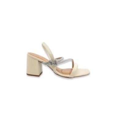 Imagem de Sandália Beira Rio Com Strass Creme, 37