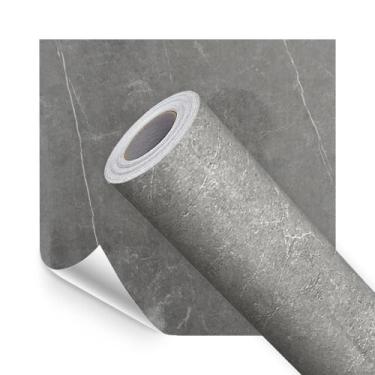 Imagem de Papel de Parede Lavavel Modelo Adesivo Marmore Cimento Grafite 200cmx6