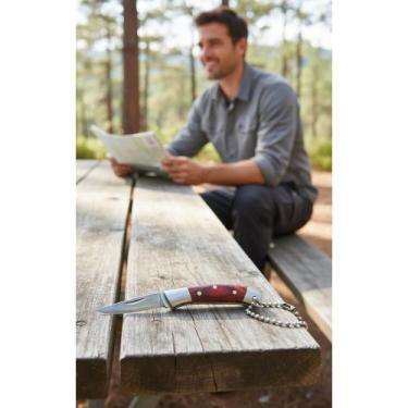 Imagem de 2x Mini Canivete Aço Inox Lâmina 3.8cm, Cabo Madeira - Portá - Congrat