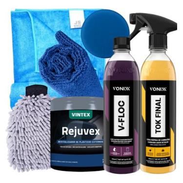 Imagem de Kit Para Lavar Moto Shampoo Cera Tok Final Luva Pano Vonixx