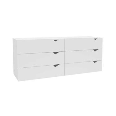 Imagem de Cômoda de Quarto Porto c/ 6 Gavetas Branco - Politorno