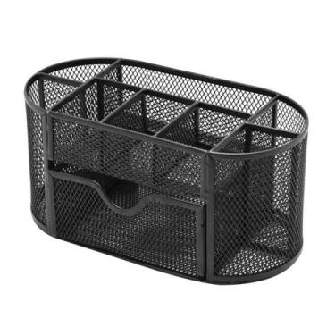 Imagem de Porta Lápis Organizador Mesa Escritório 9 Divisórias Aramado - Kadê