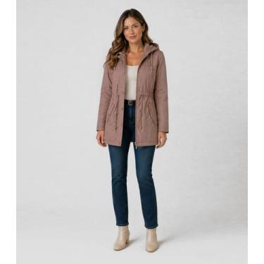 Imagem de Parka Feminina Peluciada Impermeável Sea Surf Bege, G, Bege