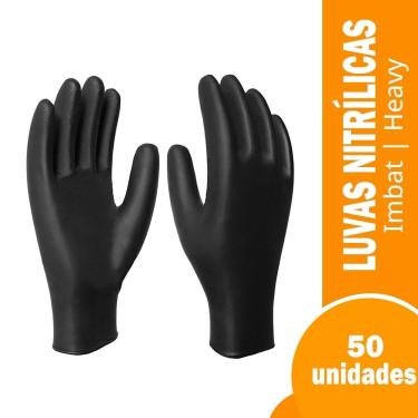Imagem de LUVA IMBAT PROCEDIMENTO NITRILICA PRETO HEAVY TAMANHO 8 MEDIO 50X1