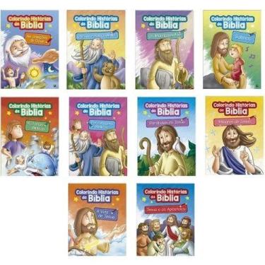 Imagem de Colorindo Histórias Da Bíblia Infantil - Kit 10 Livros - NoBrand
