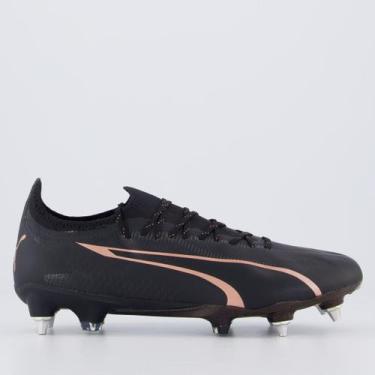Imagem de Chuteira Puma Ultra Ultimate Campo Preta e Rosê, 44