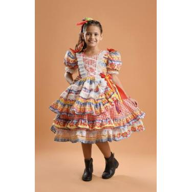Imagem de Vestido Infantil Junino Xadrez Vermelho Flower Lizzie, 02 ANOS