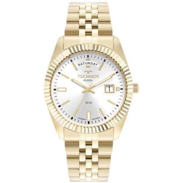 Imagem de Relógio Technos Feminino riviera dourado 2350AL/1K mostrador prata, Do