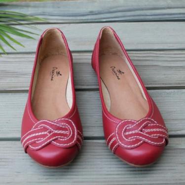 Imagem de Sapatilha: Bico Redondo Vermelho - Oscarina, 37