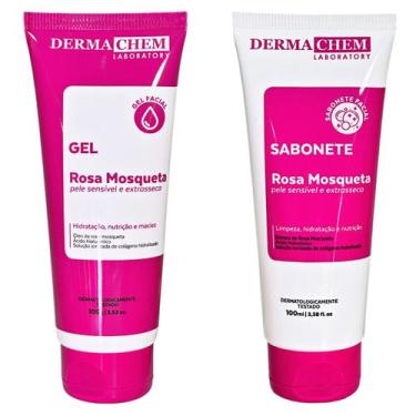Imagem de Kit Skincare Sabonete Gel Rosa Mosqueta Pele Seca Dermachem