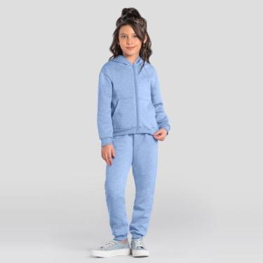 Imagem de Calça jogger infantil menina em moletinho Brandili, 6, Azul