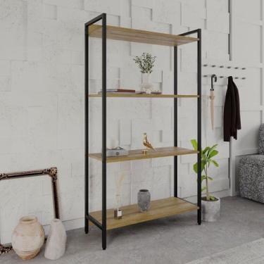 Imagem de Estante de Livros Industrial 80CMX146CM Multiuso 4 Prateleiras Active 