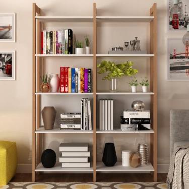 Imagem de Estante de Livros 127,5CMX184,7cm Haia Yescasa Branco/Amêndoa