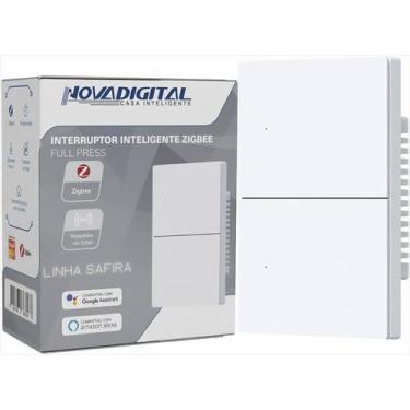 Imagem de Interruptor Inteligente Zigbee Novadigital 2 Teclas Botões Safira 4x2 