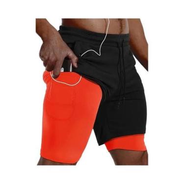 Imagem de Shorts Esportivos Masculinos 2 Em 1, Dupla Camada, Para Corrida, Praia
