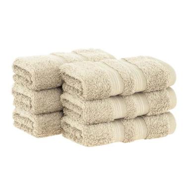 Imagem de Kit 6x Toalha Lavabo 100% Algodão Egípcio Bege Buddemeyer