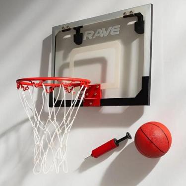 Imagem de Mini Tabela de Basquete Acrílico 45x30cm Rave com Bola e Bomba de Ar -