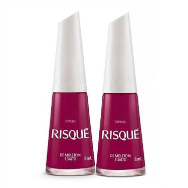 Imagem de Kit 2 Esmalte Risqué Vinho Cremoso Cor De Moletom e Salto 8ml