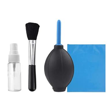 Imagem de Kit de limpeza professional para lentes e câmeras 4 em 1. Soprador, lenço, fluido e pincel f32