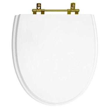 Imagem de Assento Sanitario Eros Branco Para Vaso Incepa Com Ferragem Dourada