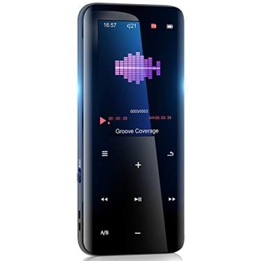 Imagem de Leitor de MP3 de 32 GB com Bluetooth 5.0 – Leitor de MP3 MP4 Aiworth portátil digital sem perdas para crianças com rádio FM, alto-falante HD, para esportes, corrida, super leve, botões de toque de