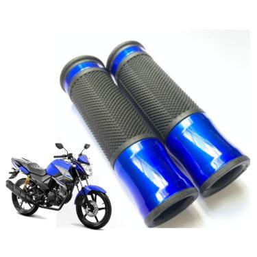 Imagem de Manopla punho com furo alumínio azul Factor Fazer 125 150